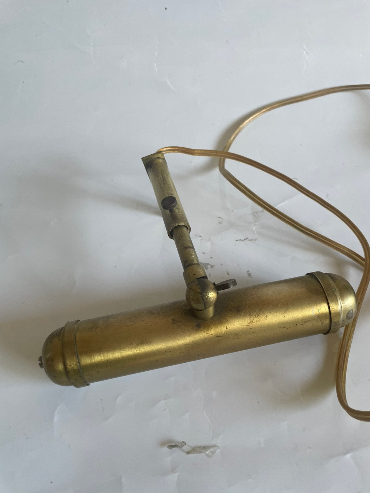 Vintage schilderijlampje, Huis en Inrichting, Lampen | Wandlampen, Gebruikt, E14 (klein), Ophalen of Verzenden, Goud