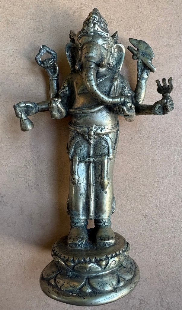 Prachtig oud Ganesha beeldje, brons, Antiek en Kunst, 20 cm, India, Ophalen of Verzenden, Brons