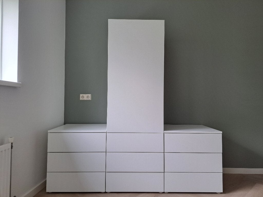PLATSA  9-delige ladekast met kledingkast/ IKEA, Ophalen, 5 laden of meer, 150 tot 200 cm, Zo goed als nieuw