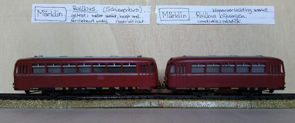 Marklin Railbus bijwagen, Hobby en Vrije tijd, Modeltreinen | H0, Gebruikt, Gelijkstroom, Wagon, Ophalen of Verzenden