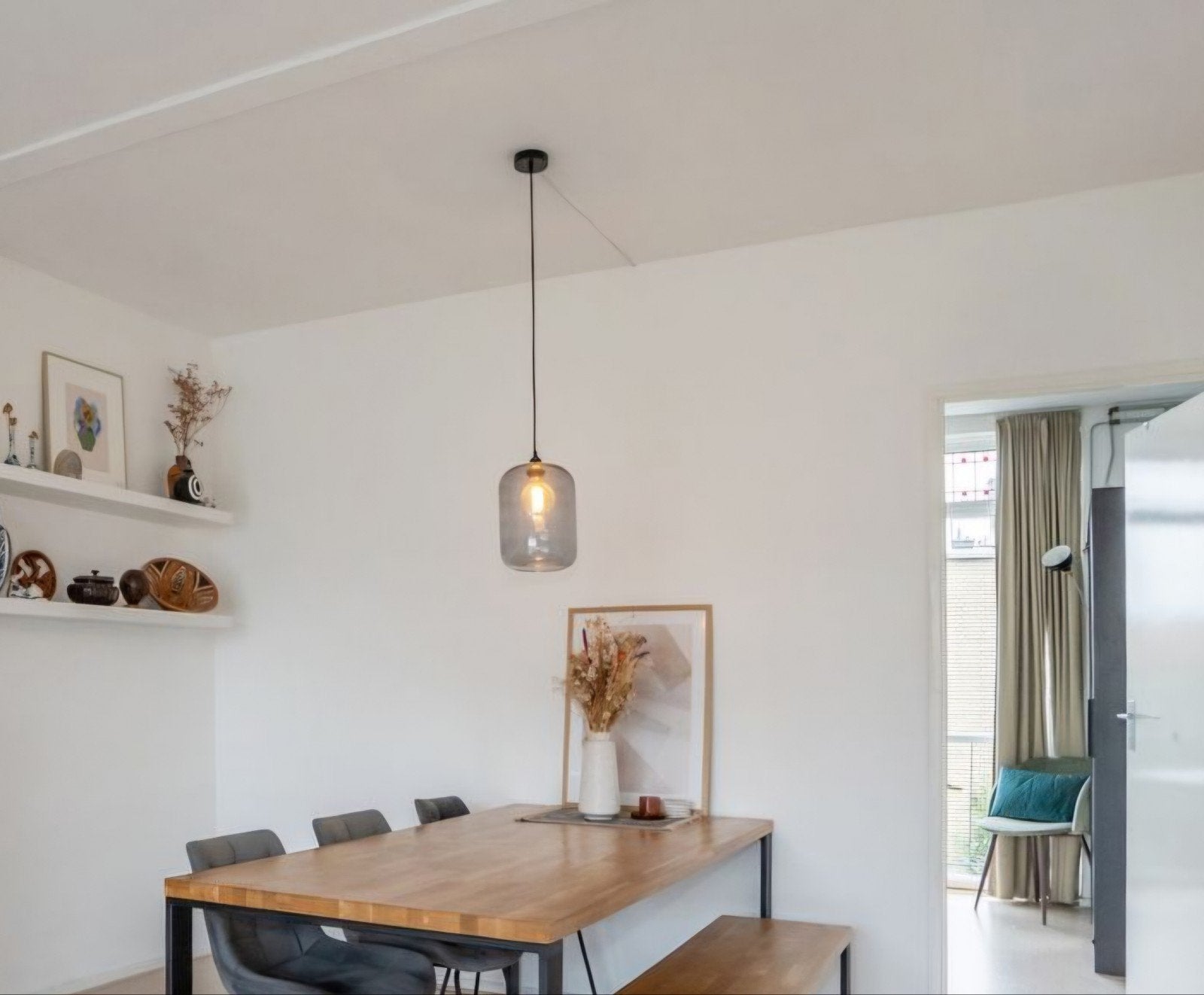 Kwantum glazen hanglamp, Ophalen, Modern, Industrieel, 75 cm of meer, Glas