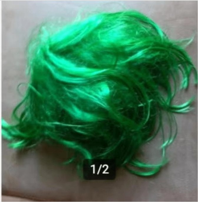 Groene pruik, Ophalen of Verzenden, Zo goed als nieuw, Pruik of Haarverlenging