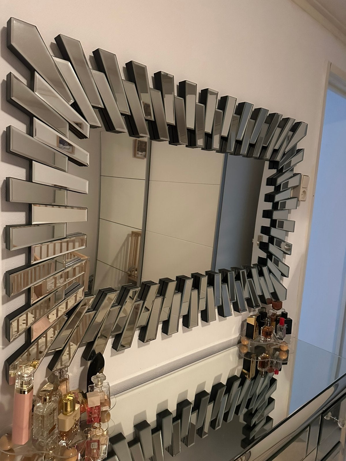 Make- up kast met spiegel set glas, Ophalen, 100 tot 150 cm, 50 tot 75 cm, Glas