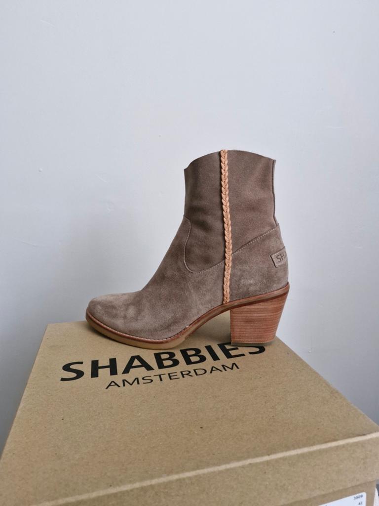 SHABBIES AMSTERDAM enkellaarsjes mt 42, Kleding | Dames, Schoenen, Zo goed als nieuw, Lage of Enkellaarzen, Beige, Ophalen of Verzenden