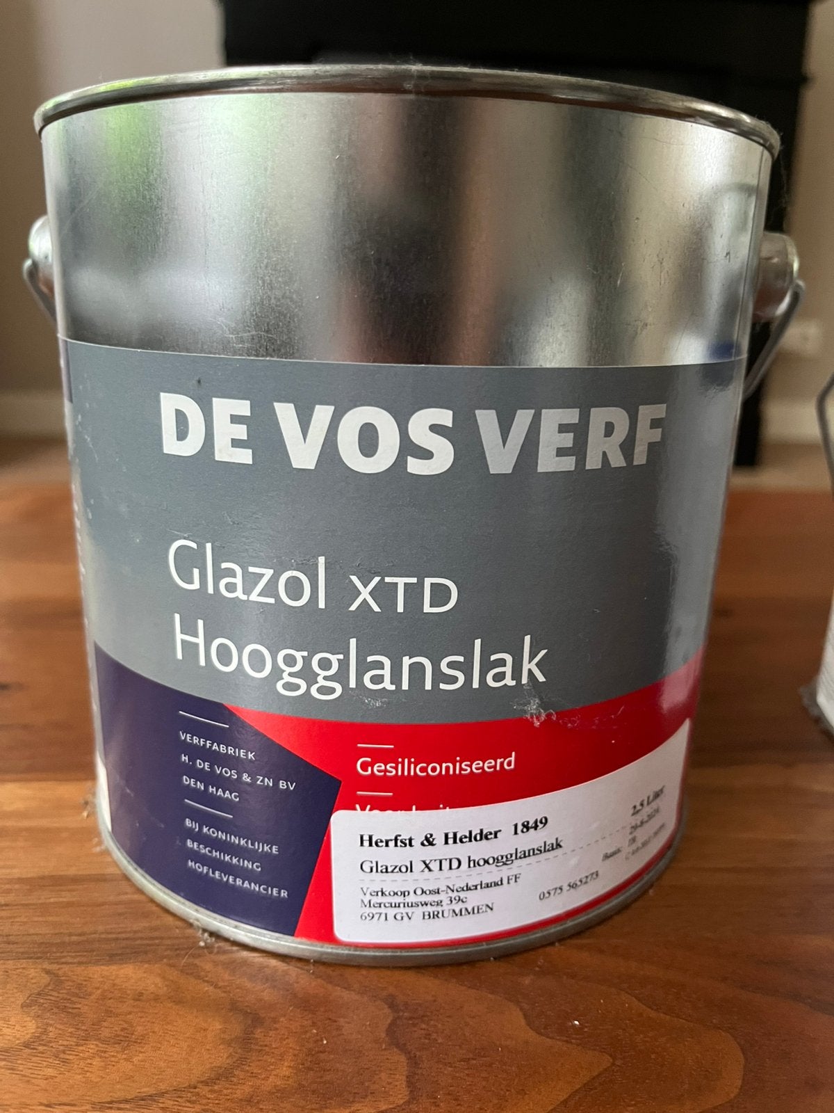 De Vos Verf  Brummen Hoogglanslak  en grondlak, Ophalen, 5 tot 10 liter, Nieuw, Lak