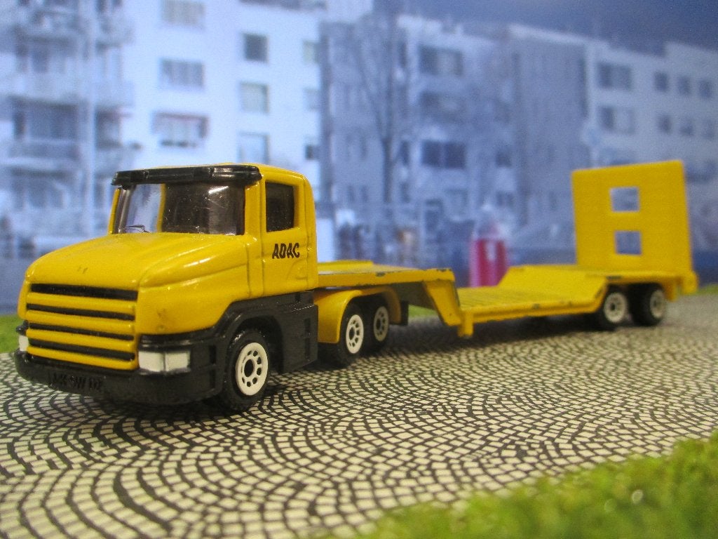 Scania CT14 Torpedo met dieplader - Siku ADAC Wegenwacht, Ophalen of Verzenden, Gebruikt, Bus of Vrachtwagen, SIKU