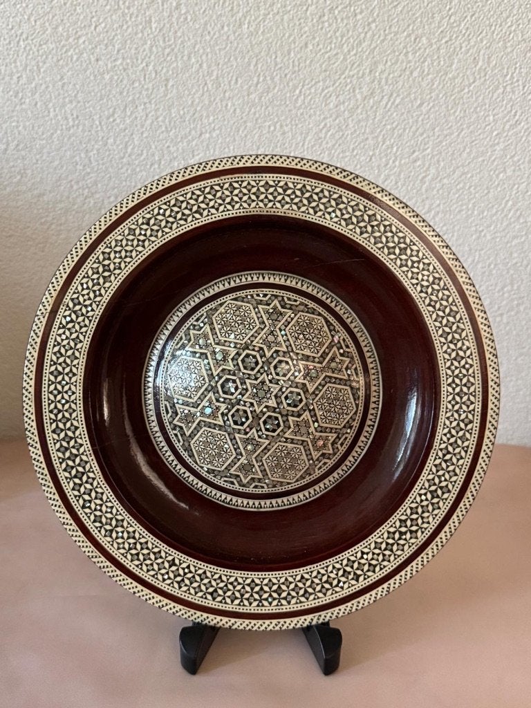 Prachtig handgemaakt Egyptisch houten wandbord met mozaïek, Hout, Bruin, Afrika, Handgemaakt