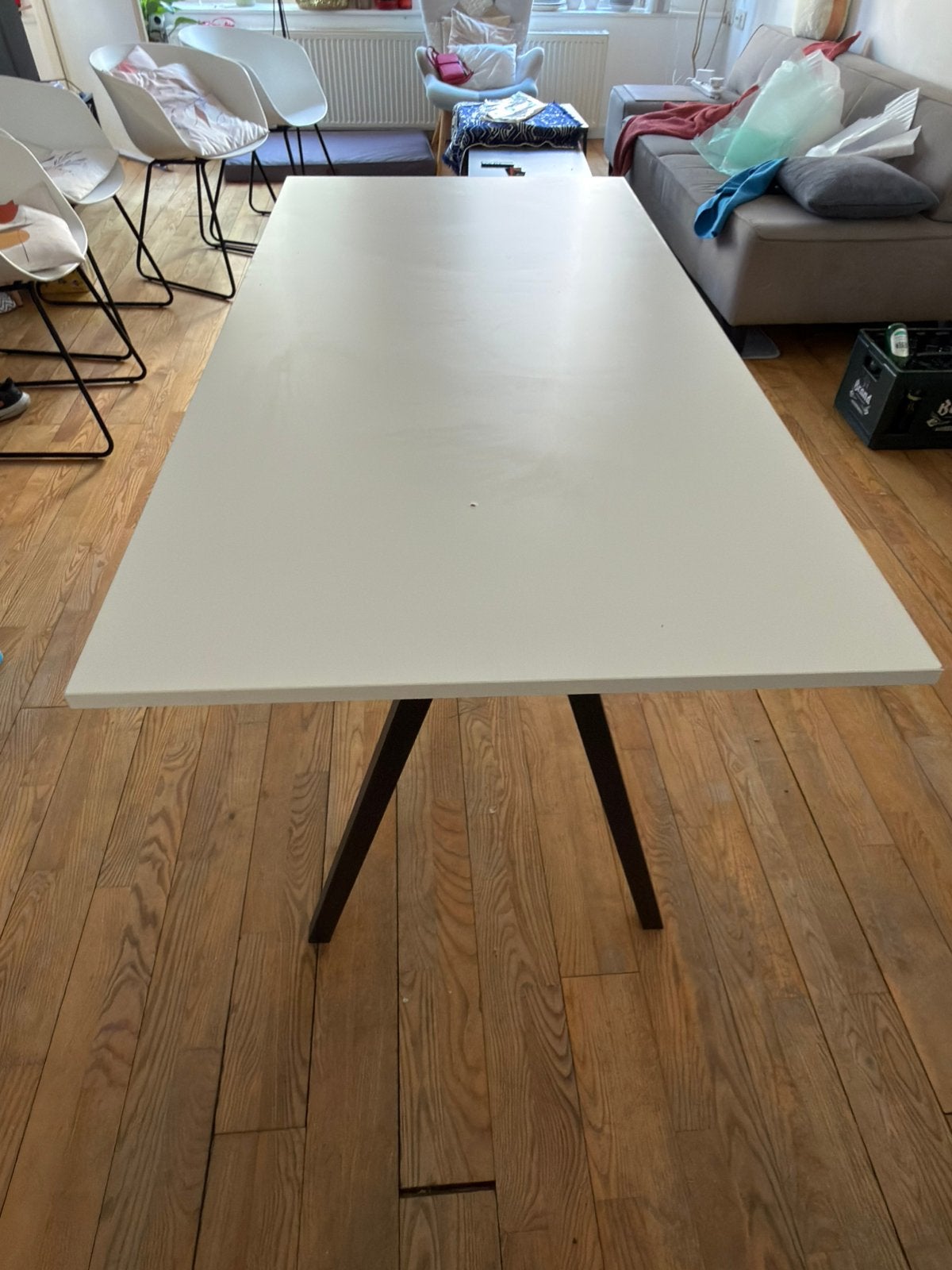 White ikea dining table, Ophalen, Zo goed als nieuw, Rechthoekig, 50 tot 100 cm
