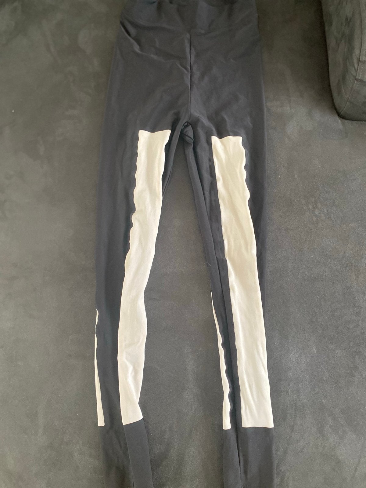 Zwarte sportlegging met witte strepen, Zwart, Ophalen, Maat 38/40 (M), Fitness of Aerobics