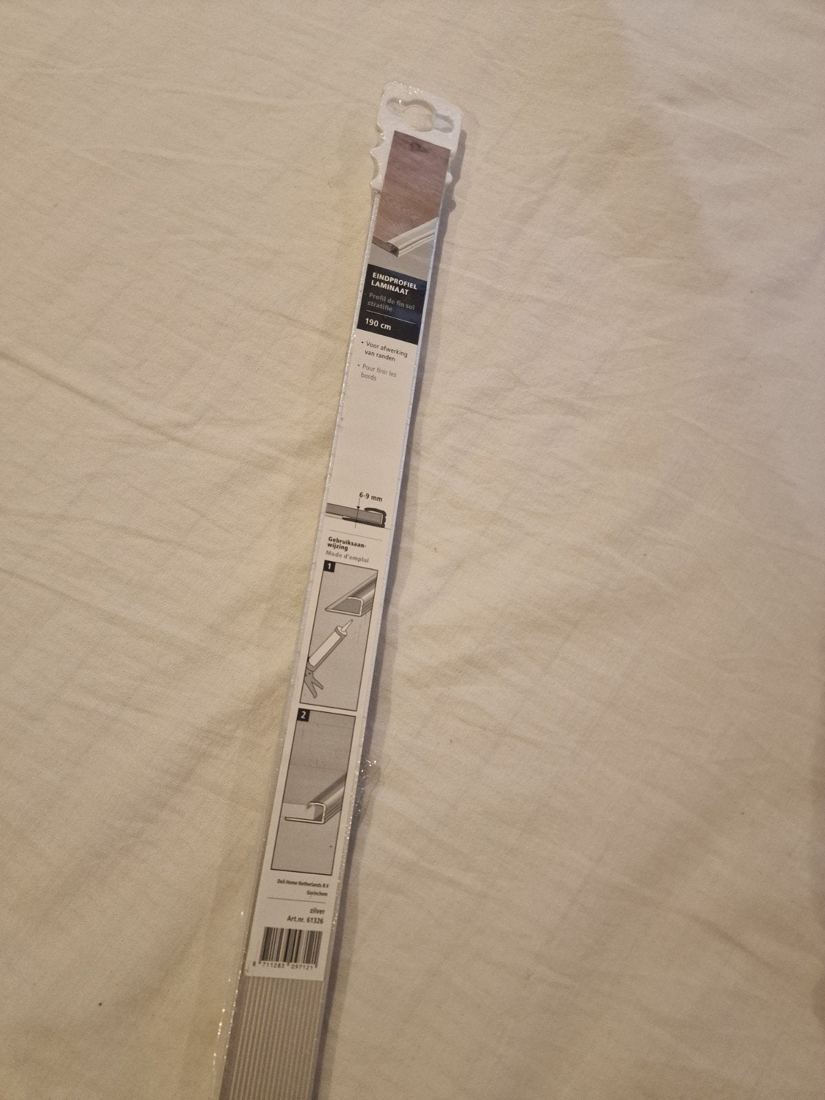 Eindprofiel laminaat 190cm zilver, Ophalen, Nieuw, 150 tot 200 cm, Lijsten