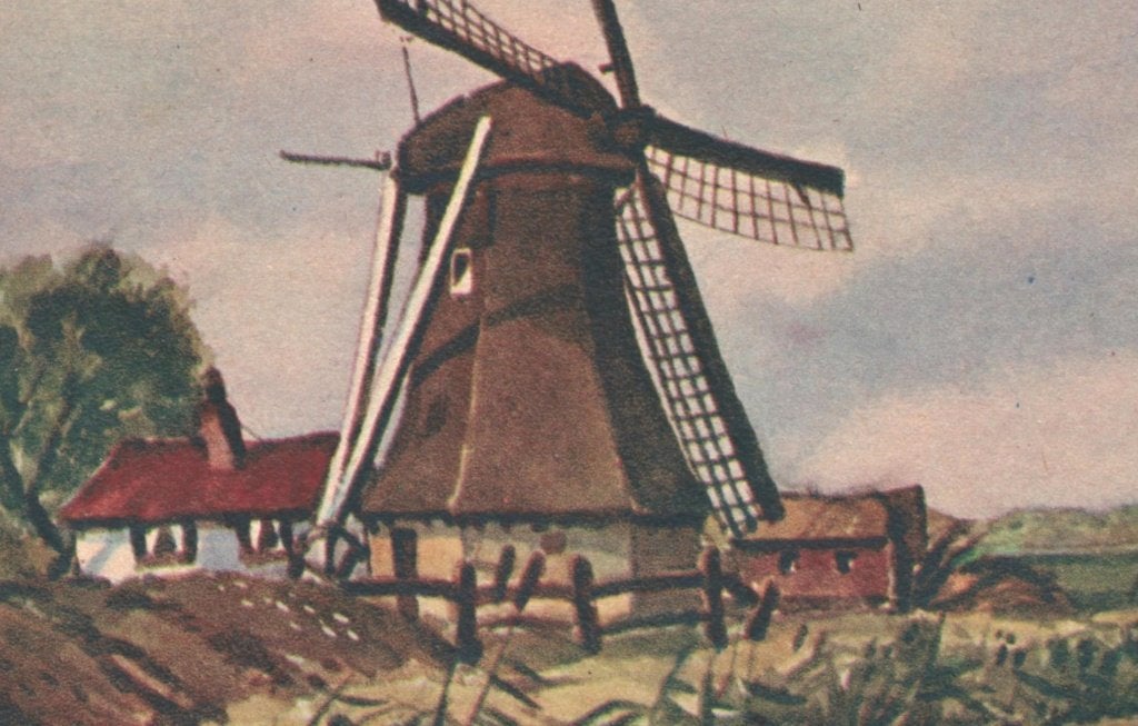 43766 Molen locatie onbekend _Nette oude kaart Onbeschreven, Verzamelen, Ophalen of Verzenden, 1940 tot 1960, Ongelopen, Noord-Brabant