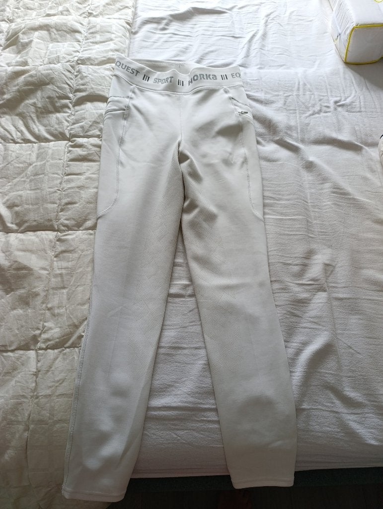 Te koop,Witte paardrij broek, Dressuur, Zo goed als nieuw, Onderkleding, Ophalen of Verzenden