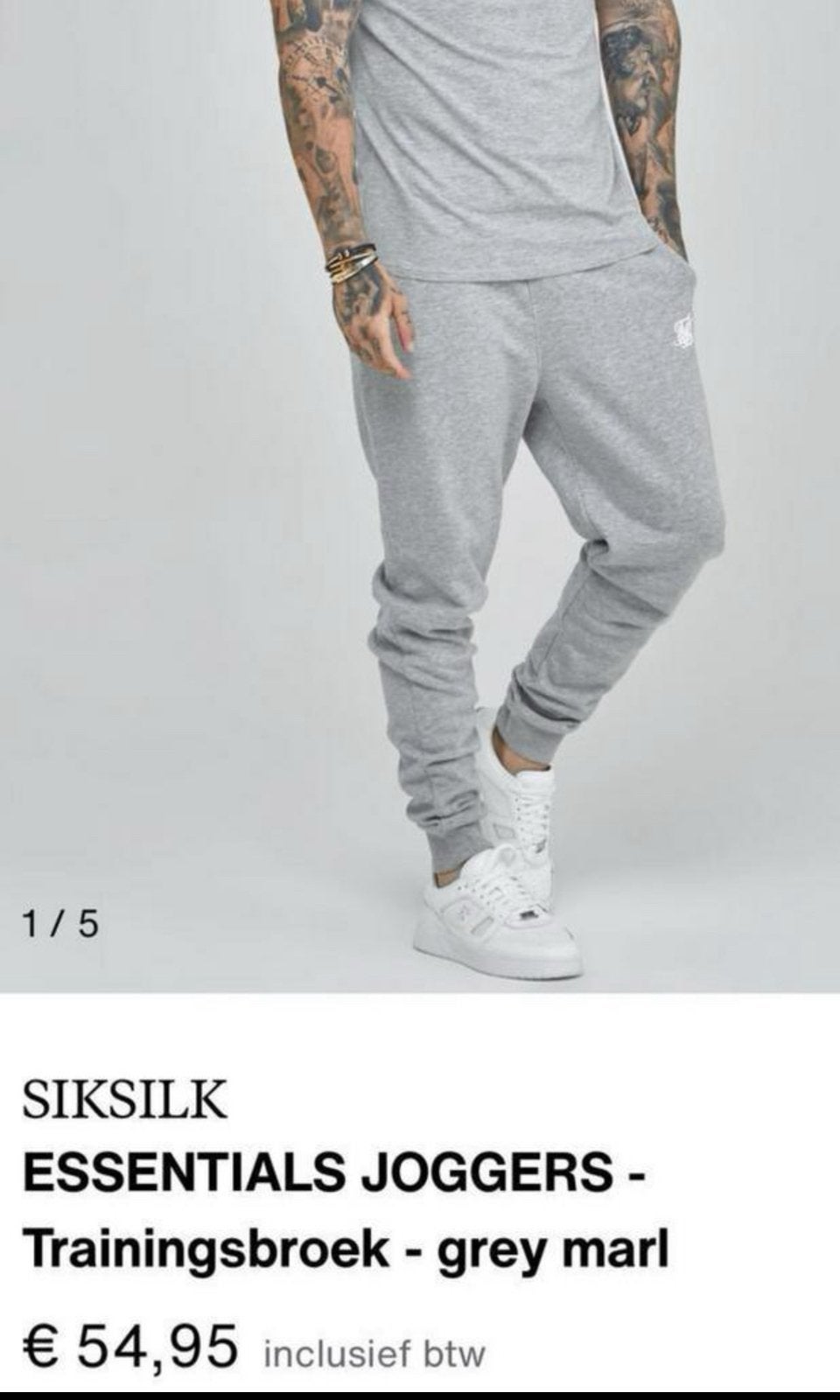 SikSilk joggingbroek grijs mt. M, Ophalen of Verzenden, Zo goed als nieuw, Maat 48/50 (M), Grijs