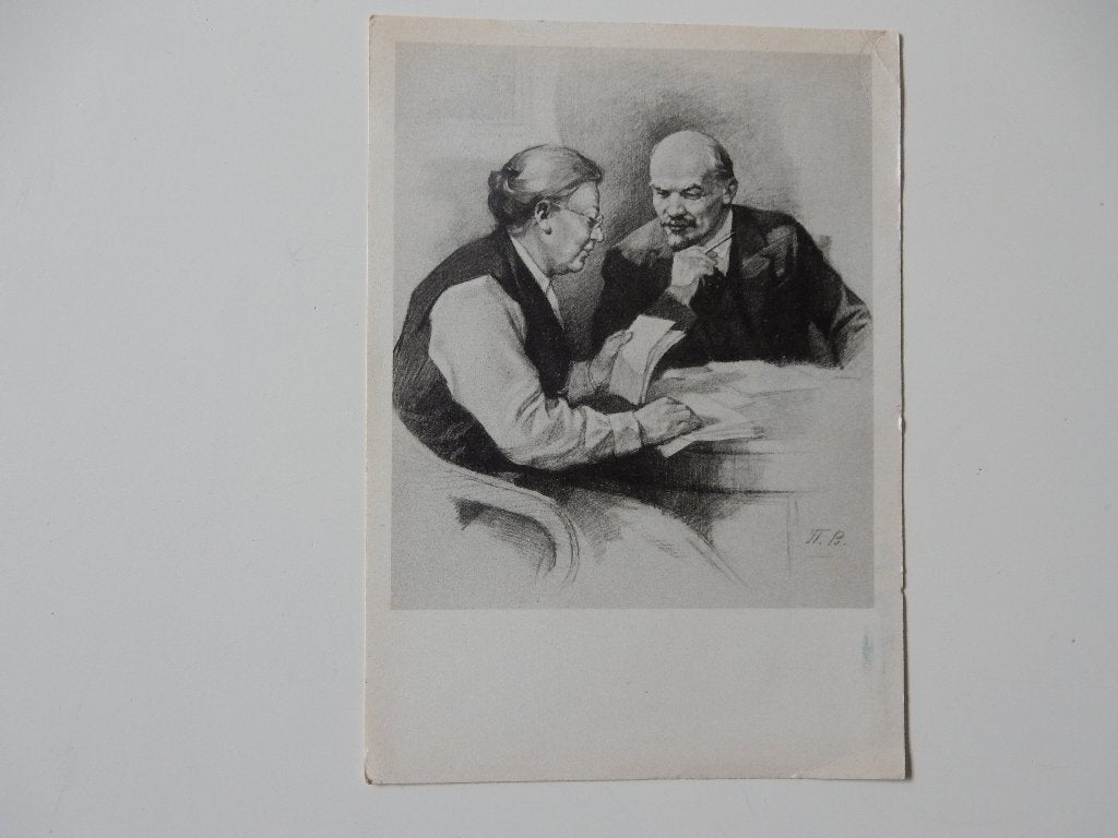 Rusland ansichtkaart met Lenin getekend uit 1973., Ophalen of Verzenden, 1960 tot 1980, Gelopen, Politiek en Historie