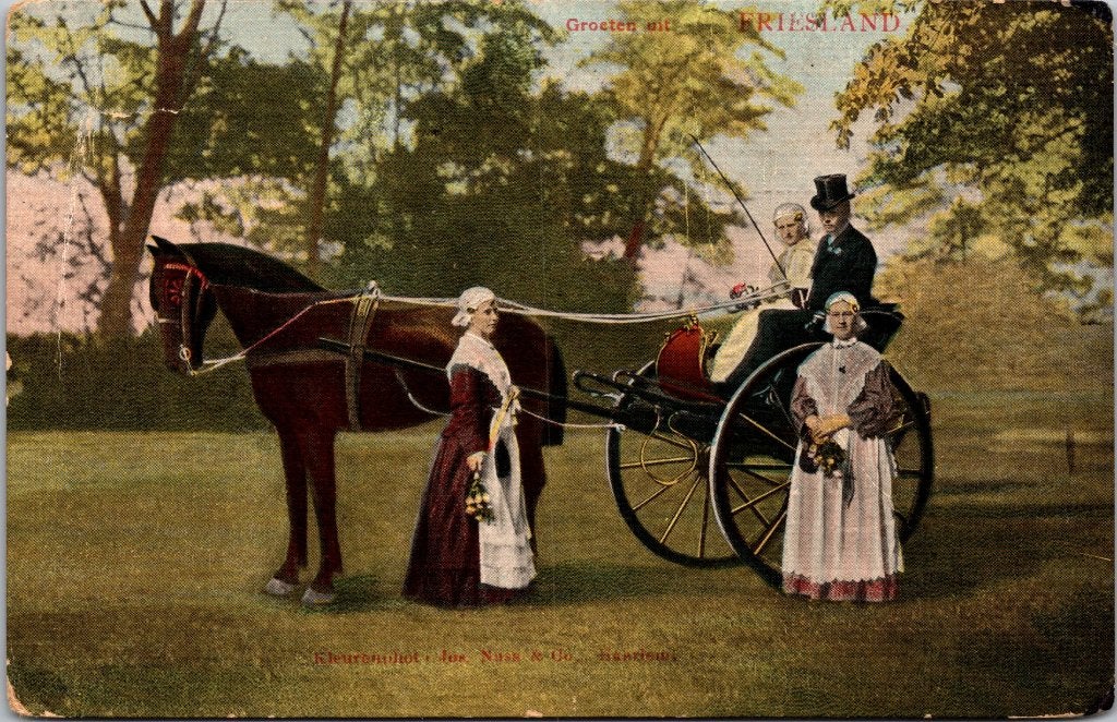 Friesland - 10 antieke ansichtkaarten, Verzenden, 1920 tot 1940, Gelopen, Friesland