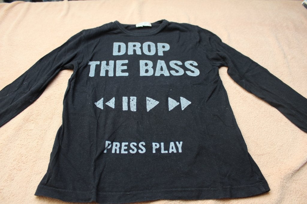 Zara Jongens Longsleeve "Drop the Bass" Maat 128, Kinderen en Baby's, Kinderkleding | Maat 128, Gebruikt, Ophalen of Verzenden