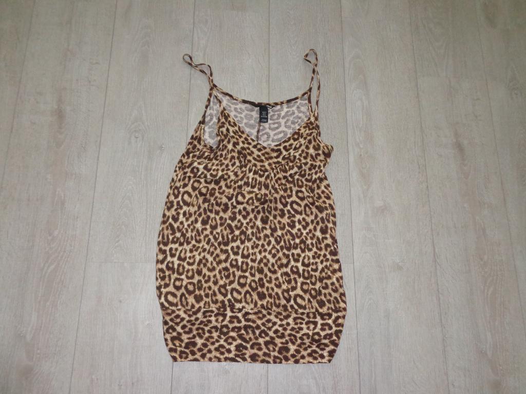gaaf panterprint damestopje van H&M, maat M, Kleding | Dames, Tops, Maat 38/40 (M), Bruin, Ophalen of Verzenden, Zonder mouw