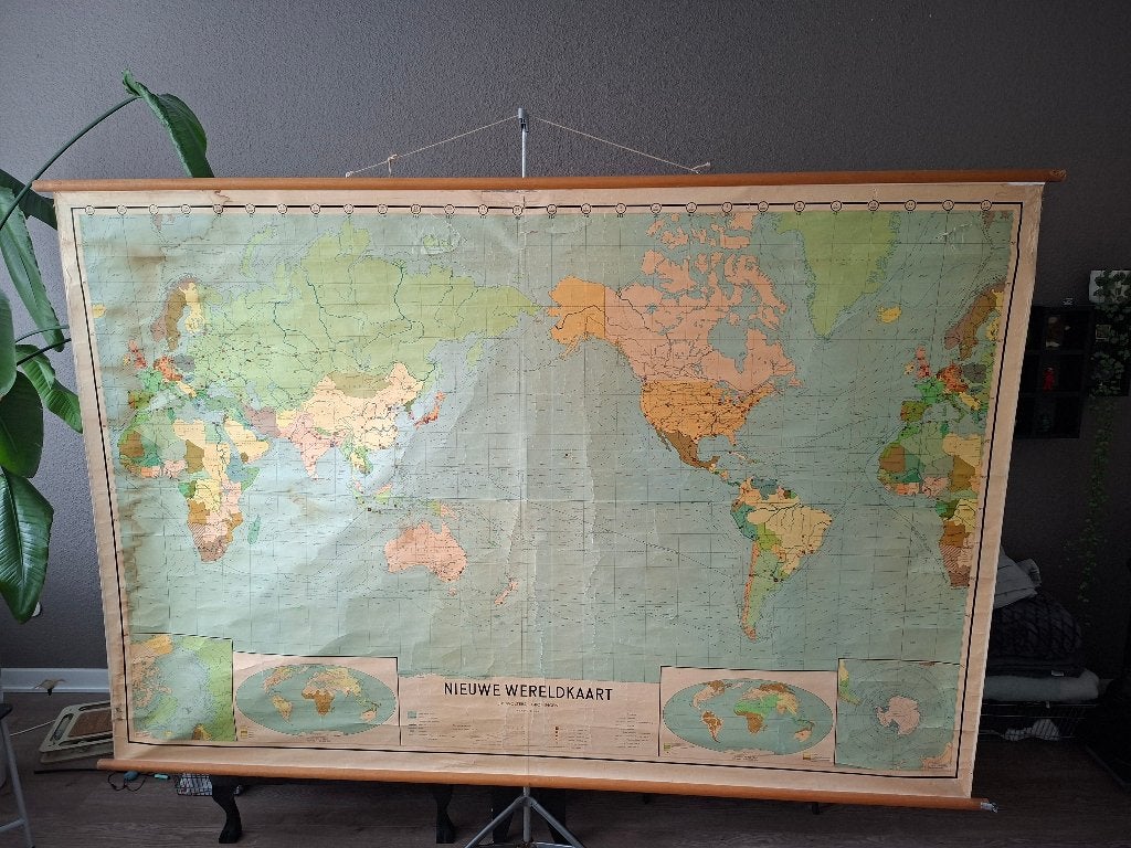 Wereldkaart 240 x 160 cm, Ophalen, Aardrijkskunde