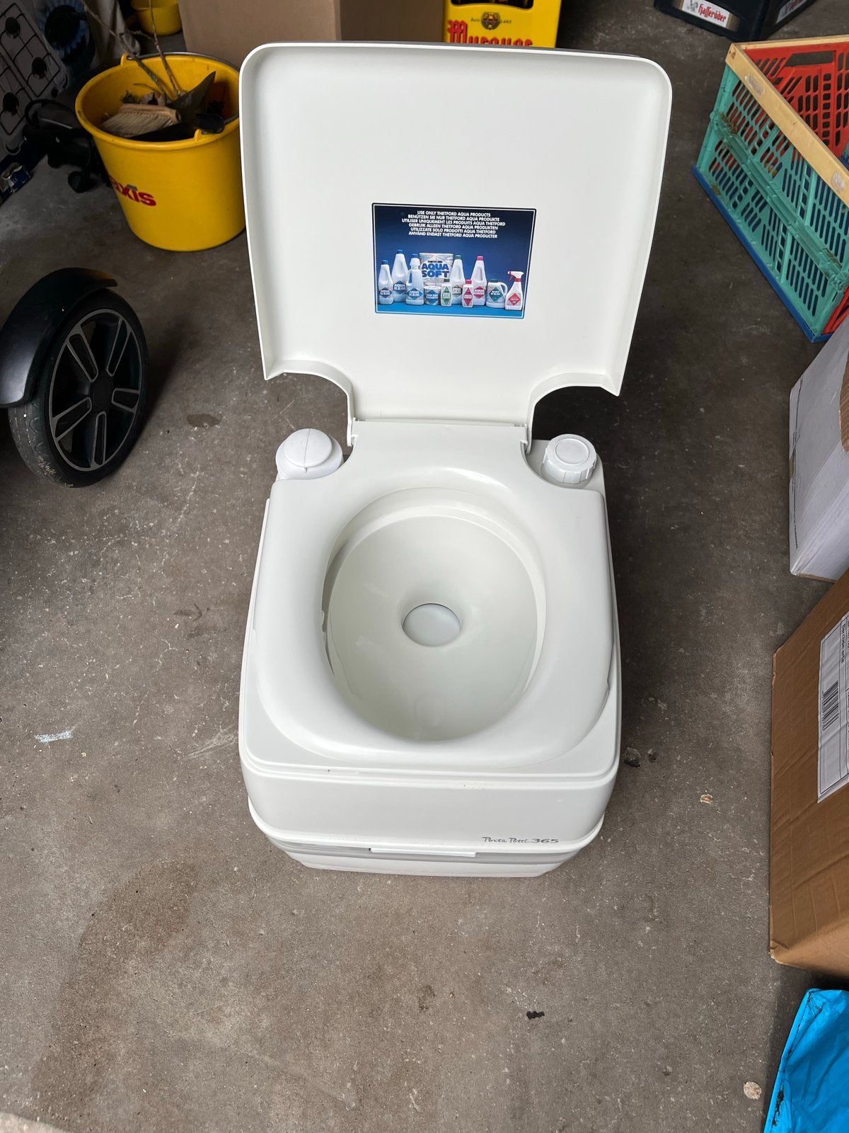 Porta Potti 365 mobiel toilet met verhoging, Caravans en Kamperen, Ophalen of Verzenden, Zo goed als nieuw