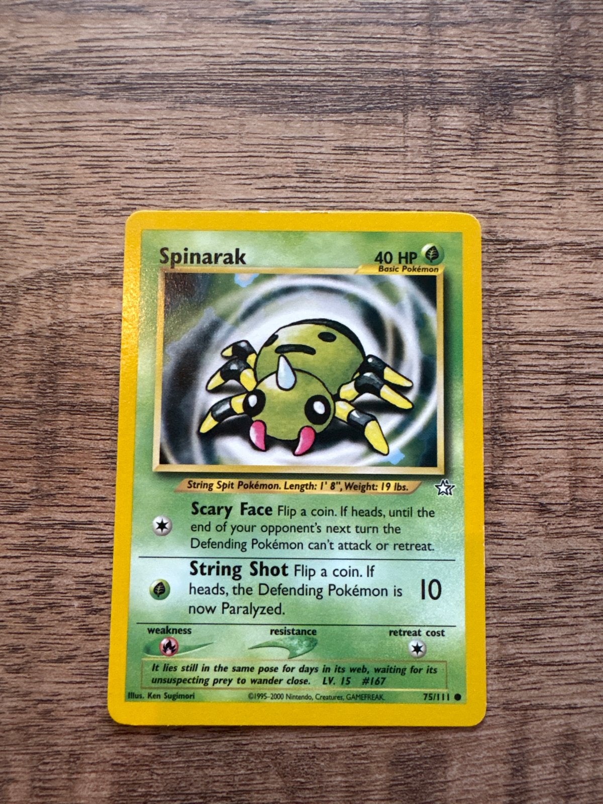 Pokémon Kaart Spinarak 75/111 Neo Revelation, Ophalen of Verzenden, Gebruikt, Losse kaart