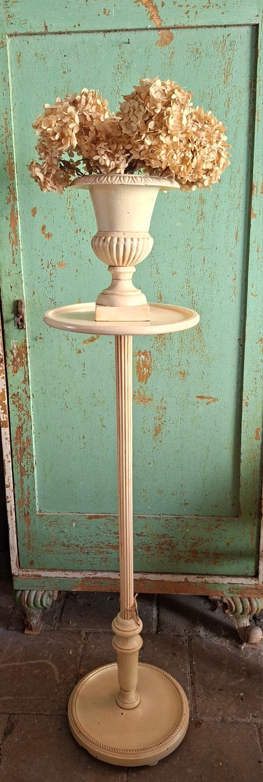 Antieke Piëdestal met Vaas - Uniek Stuk, 100cm Hoog, Ophalen