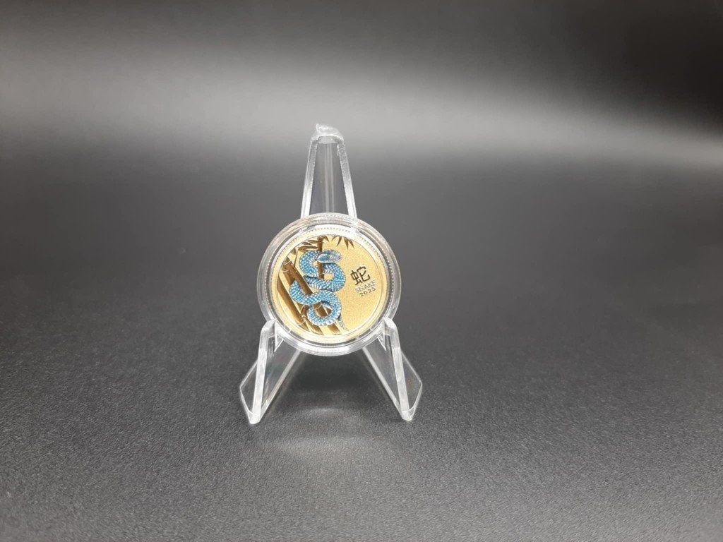 1/10 oz goud Lunar 3 snake colored 2025, Ophalen of Verzenden, Goud