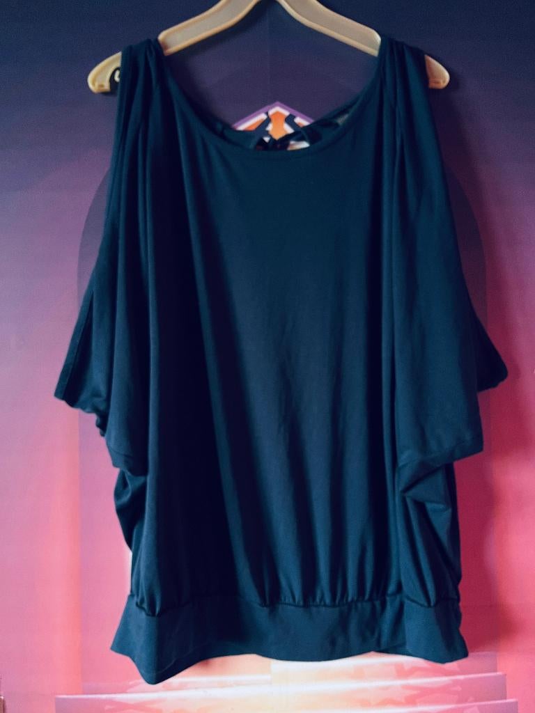 Donkerblauwe tuniek met vleermuis mouwen 46 nu voor 14,99€, Noidea, Blauw, Maat 46/48 (XL) of groter, Ophalen of Verzenden