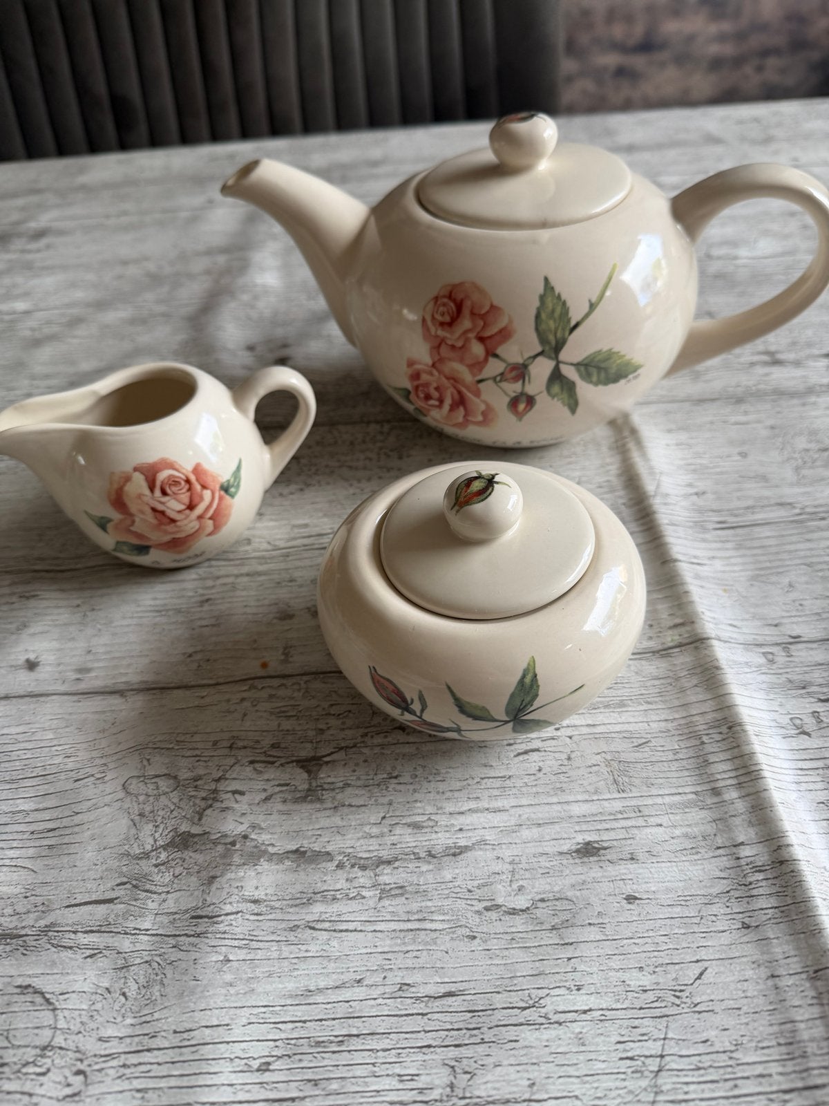 Jet by Ter Steege Theepot, melkkan en suikerpot, Keramiek, Vintage, Ophalen of Verzenden, Zo goed als nieuw