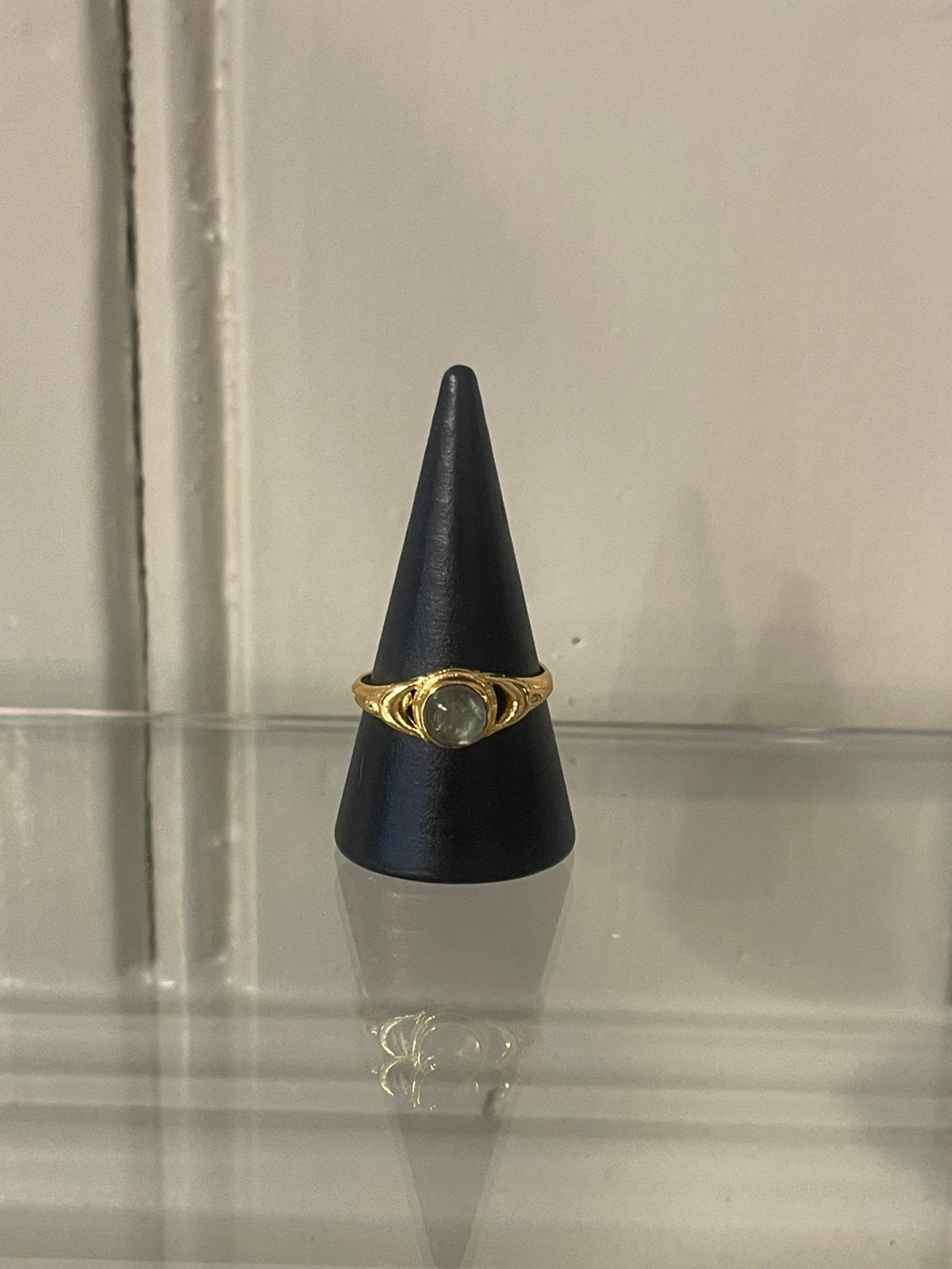 Ring brons labradoriet, Sieraden, Tassen en Uiterlijk, Ringen, Ophalen of Verzenden, Zo goed als nieuw, X, X
