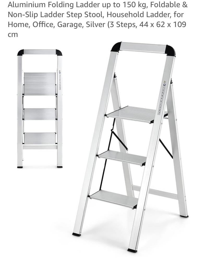 Nieuw Aluminium Opvouwbare Trap - 3 Treden, Antislip, 150 kg, Ophalen, Trap, Nieuw, Opvouwbaar of Inschuifbaar