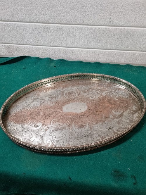 dienblad /plateau ovaal silver plated vintage, Ophalen of Verzenden, 'T Olde Gre-j, Info@toldegrej.nl, Endepoelstraat 20f Didam
