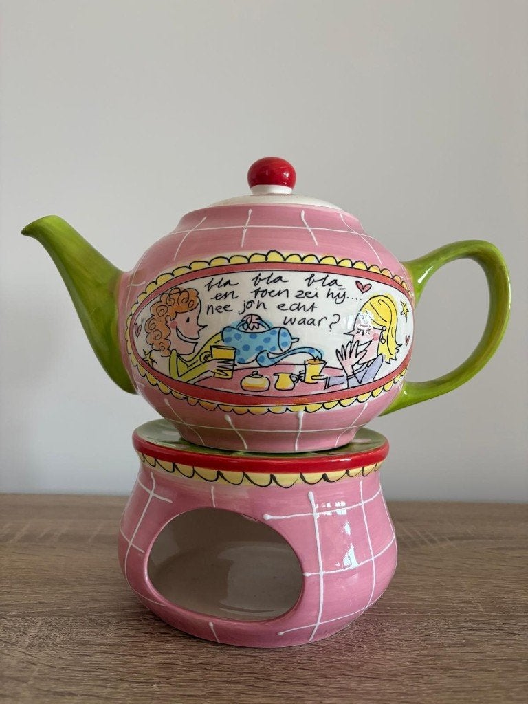 Blond Amsterdam Theepot met theelicht houder, Overige typen, Ophalen of Verzenden, Zo goed als nieuw, Overige stijlen