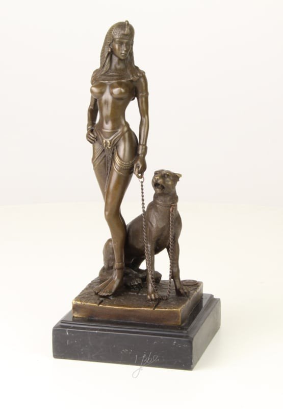 Bronzen Beeld Cleopatra, Antiek en Kunst, Kunst | Beelden en Houtsnijwerken, Ophalen of Verzenden