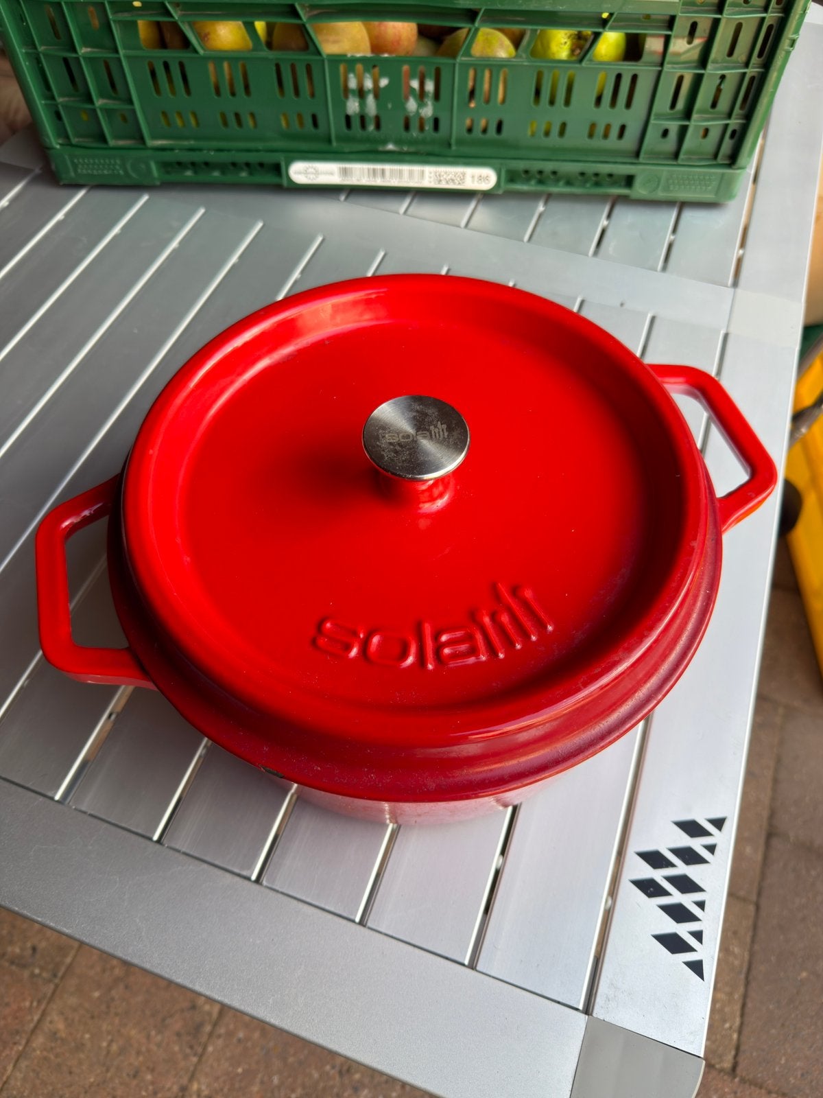 Sola gietijzeren pan, Ophalen, Met handvatten, Gebruikt, Overige merken