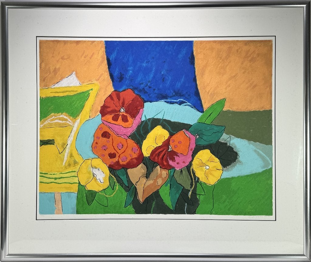 1292. Zeefdruk, Henk van Vessem – bloemstilleven, Flowers II, Ophalen