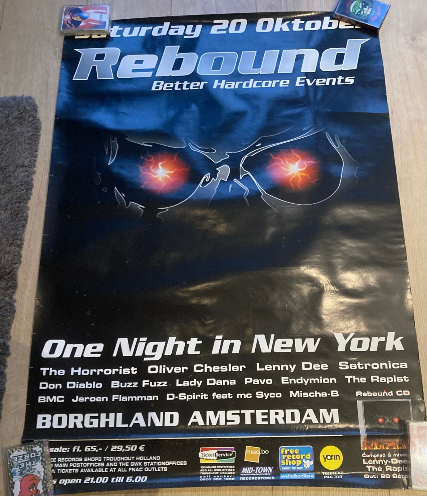 Poster Rebound Better Hardcore Events Gabber, Verzamelen, Posters, Deurposter of groter, Ophalen of Verzenden, Muziek, Rechthoekig Staand
