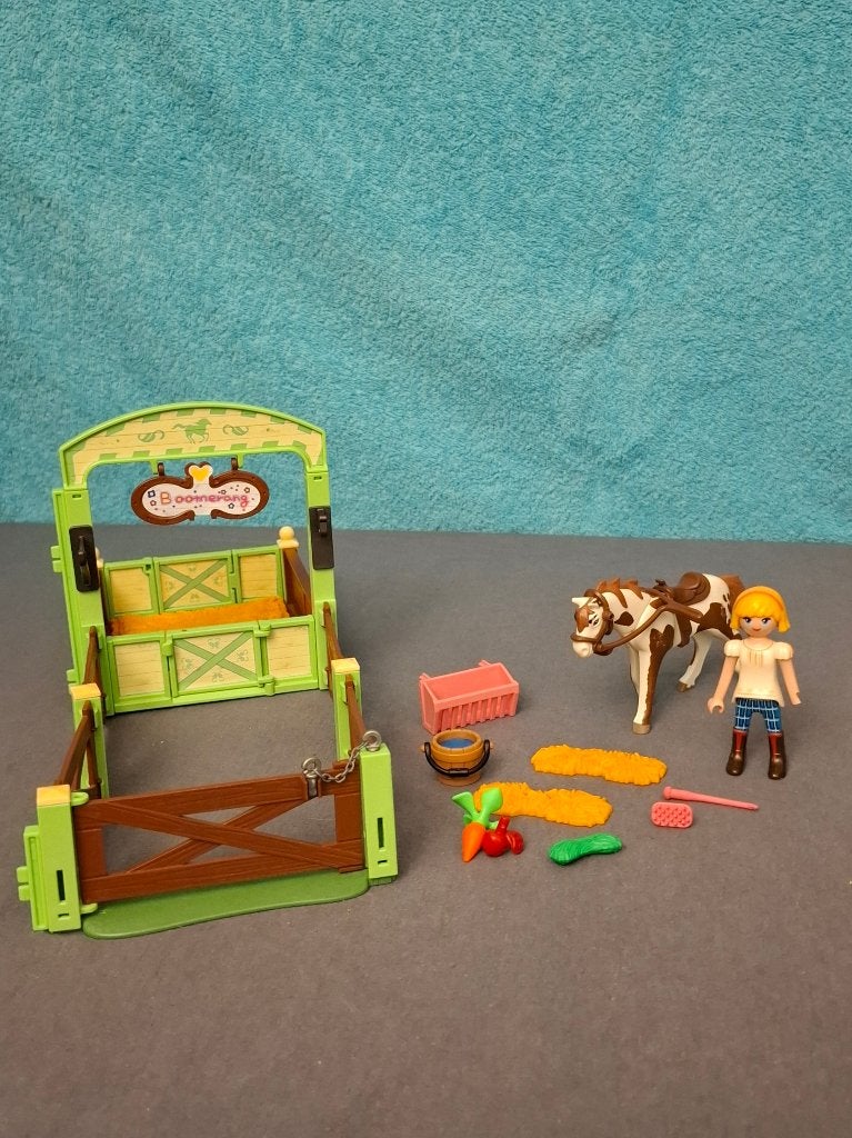 Playmobil 9480 Spirit Abigail en Boomerang met paardenbox, Ophalen, Complete set, Overige typen, Zo goed als nieuw