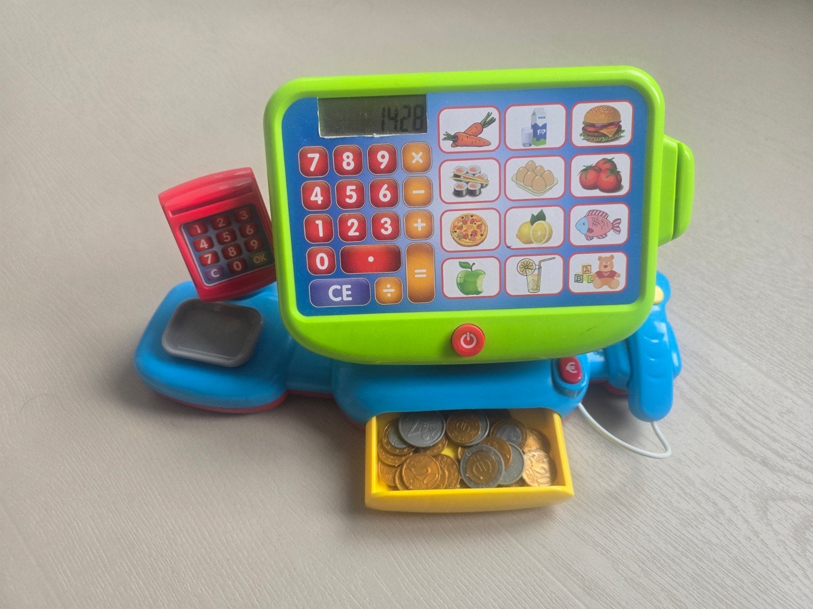 Speelgoed kassa met muntjes en scanner, Ophalen of Verzenden, Zo goed als nieuw