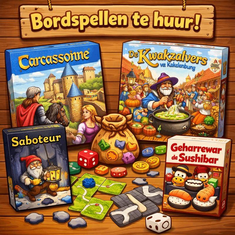 Bordspellen te huur!, Hobby en Vrije tijd, Gezelschapsspellen | Bordspellen, Ophalen, Gebruikt