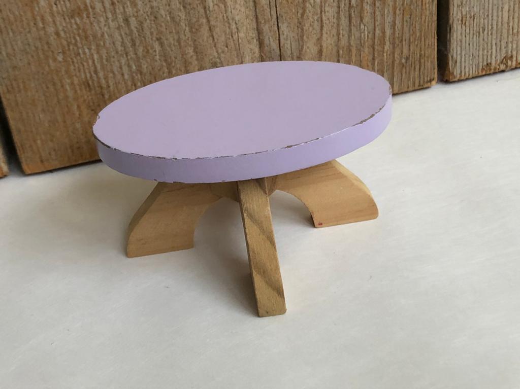 Hout met paars salontafel voor Barbie huis, Ophalen of Verzenden, Zo goed als nieuw, Poppenhuis