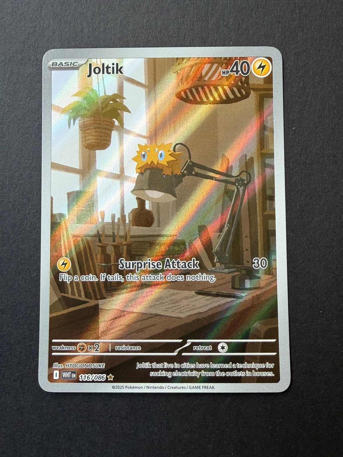 Pokemon kaart Joltik wht 116, Ophalen of Verzenden, Zo goed als nieuw