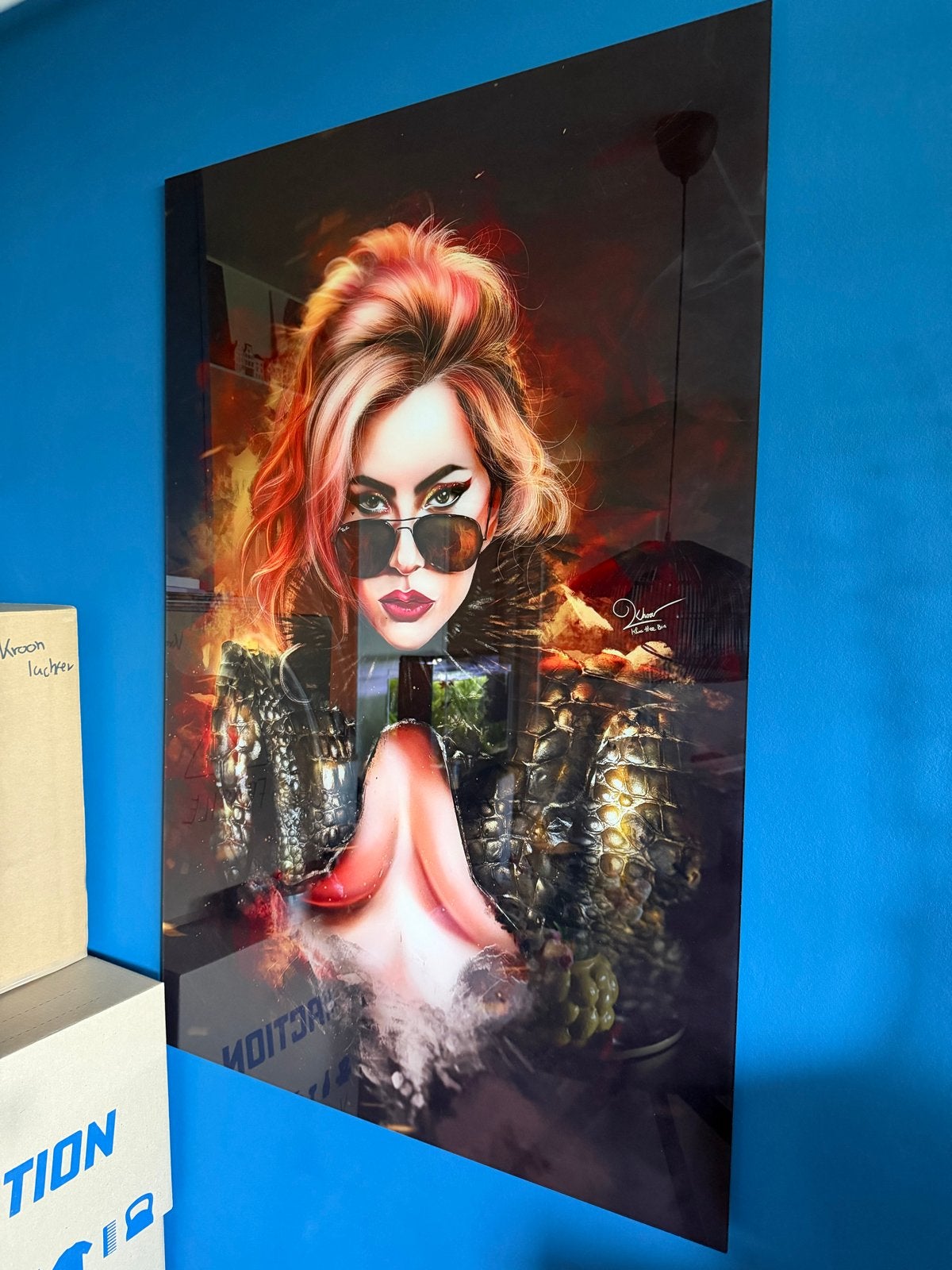 Lady Gaga op acrylglas - Grammy look 2019 - 80x120cm, Glas, Print, Portret, Ophalen