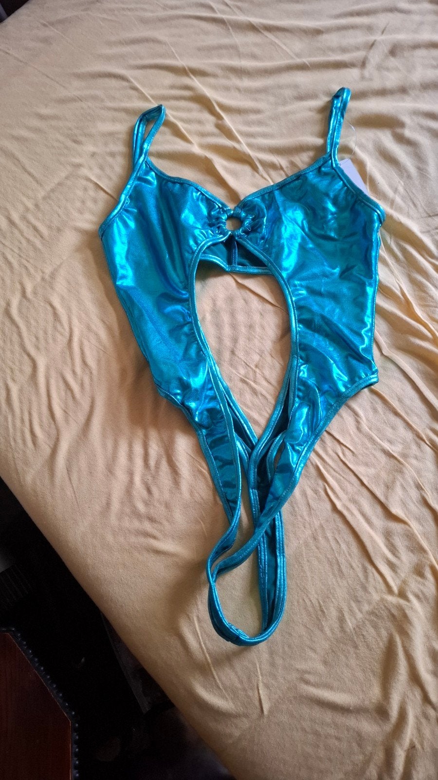 Glanzend blauw badpak met cut-outs - Nieuw, Blauw, Nieuw, Ophalen of Verzenden, 4 Lovers