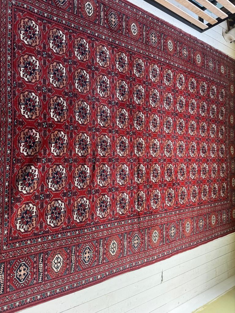 Large Vintage Afghan Bokhara Rug –  Wool, Ophalen, Gebruikt, Vintage - afghan, 200 cm of meer