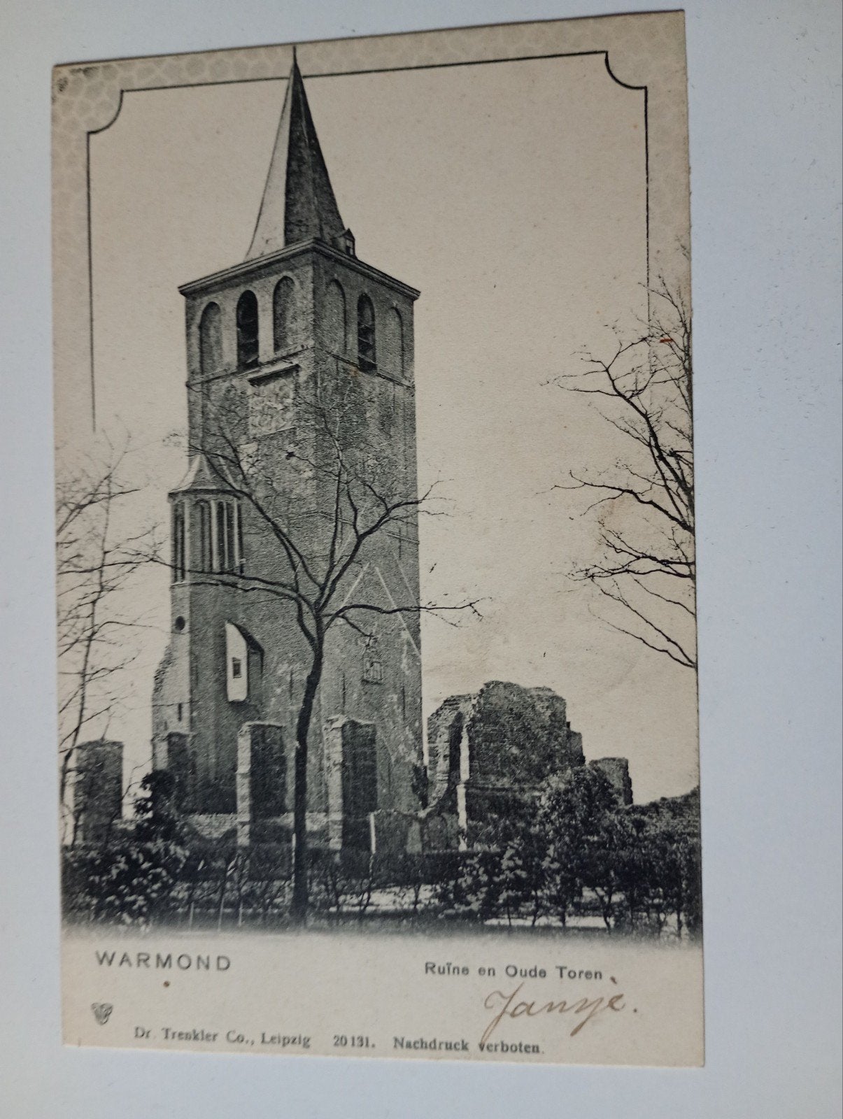 Warmond Toren 1904, Verzamelen, Ophalen of Verzenden, Voor 1920, Gelopen, Zuid-Holland