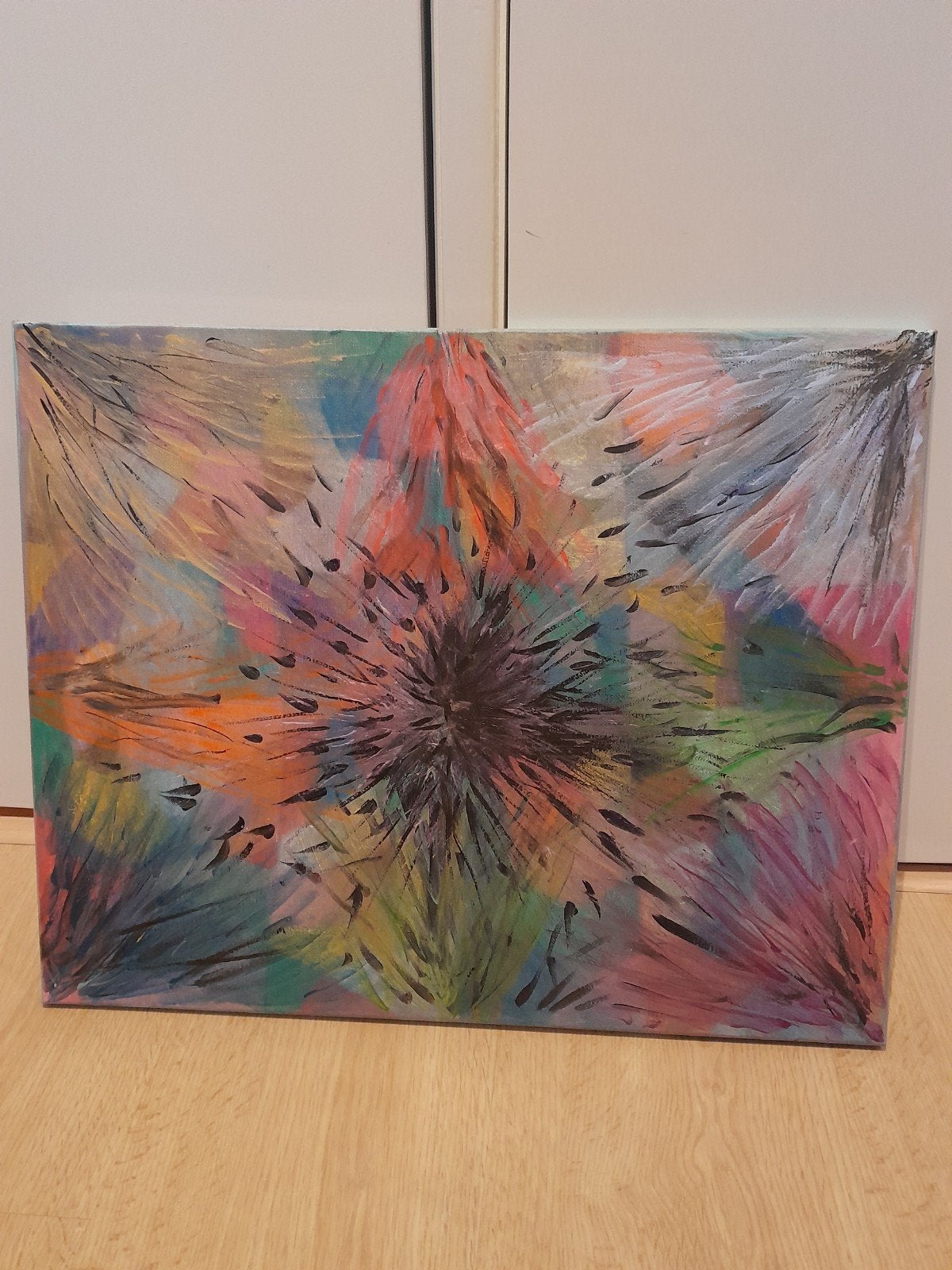schilderij abstract, Antiek en Kunst, Ophalen