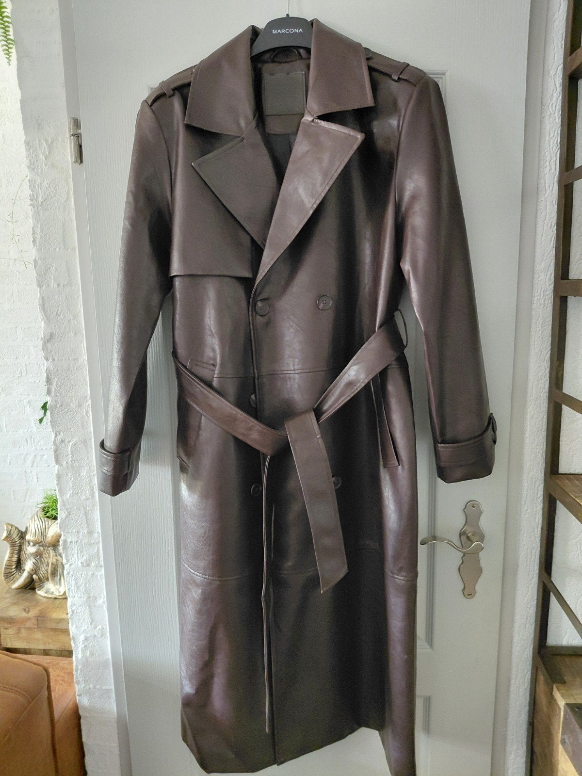Lange dames trenchcoat.NIEUW., Maat 38/40 (M), Bruin, Nieuw, Ophalen of Verzenden