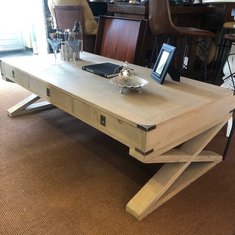 Eichholtz salontafel coffeetable rustiek eiken Wisconsin, Antiek en Kunst, Ophalen
