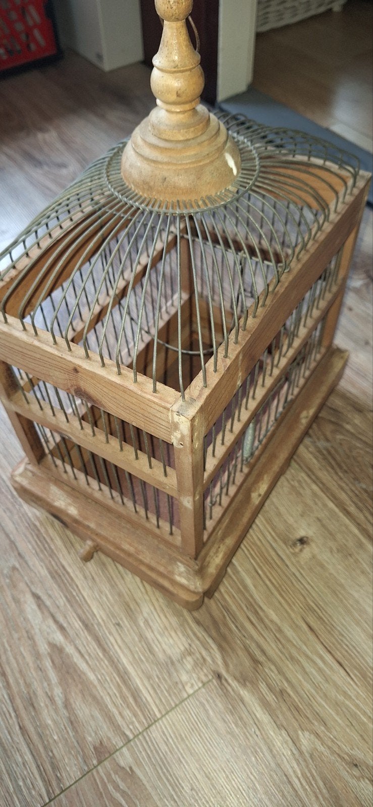 Vintage houten vogelkooi - Decoratief object, Ophalen