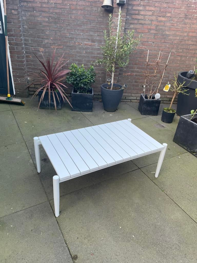 Mooie witte tuintafel nieuw!! VASTE PRIJS, Ophalen, Zo goed als nieuw, Rechthoekig, Kunststof